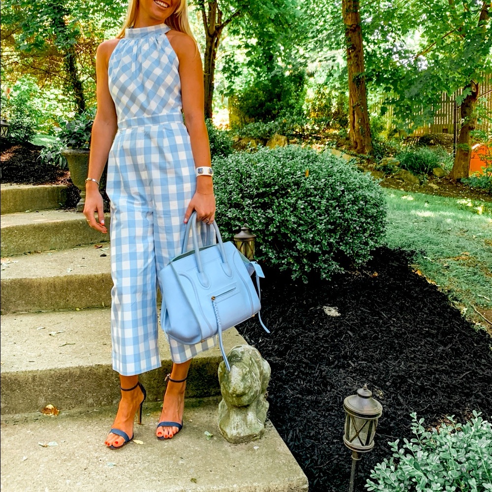 Jcrew gingham jumpsuit worn once